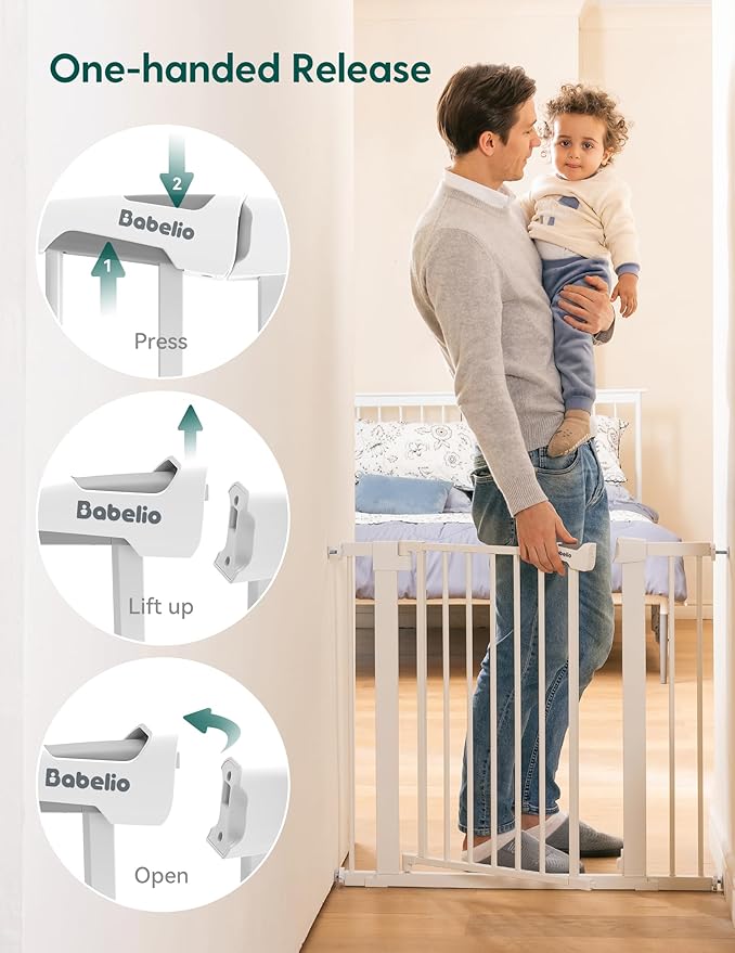 BABELIO Safety Gate Door Fits for Stairs, Narrow and Wide Doorways - Image 8