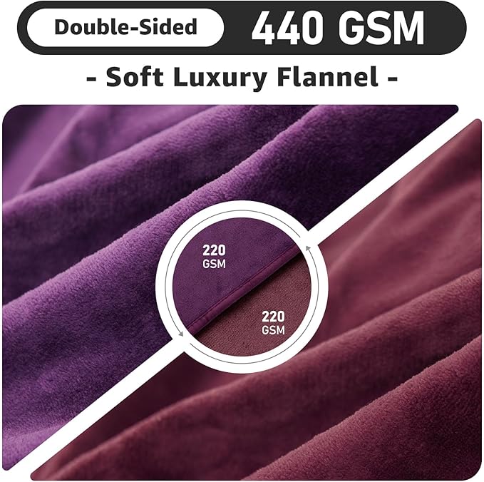 LOOBANI Waterproof Blanket for Bed: Reversible Soft Flannel Queen Bed Blanket - Image 3