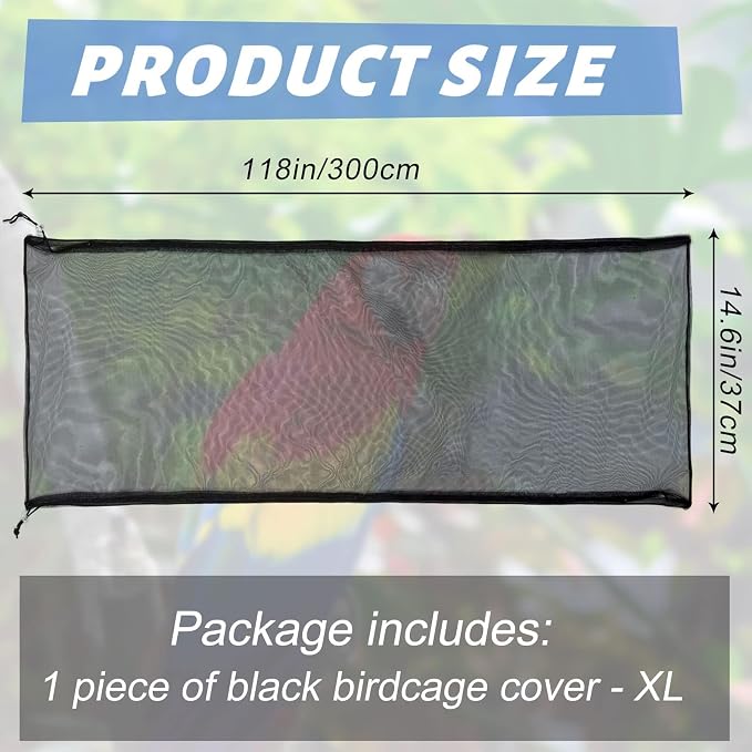 Bird Cage Netting Seed Catcher Adjustable Bird Cage Skirt Seed Catcher Large - Image 9