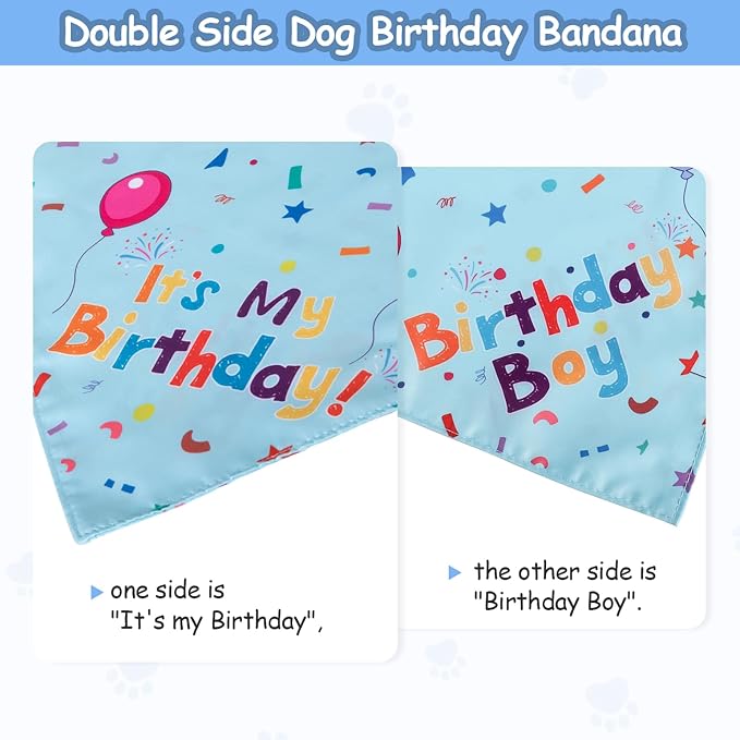 Dog Boy Girl Birthday Party Hat, Dog Birthday Party Supplies, Birthday Bandana - Image 3