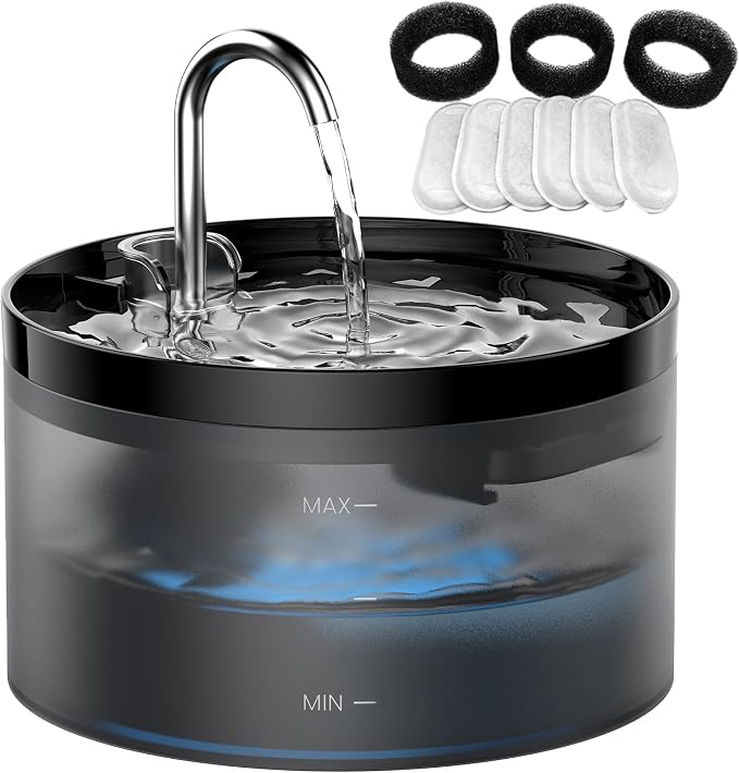 Cat Water Fountain Pet Fountain: 67oz/2L Cat Water Dispenser by GIOTOHUNPetLife