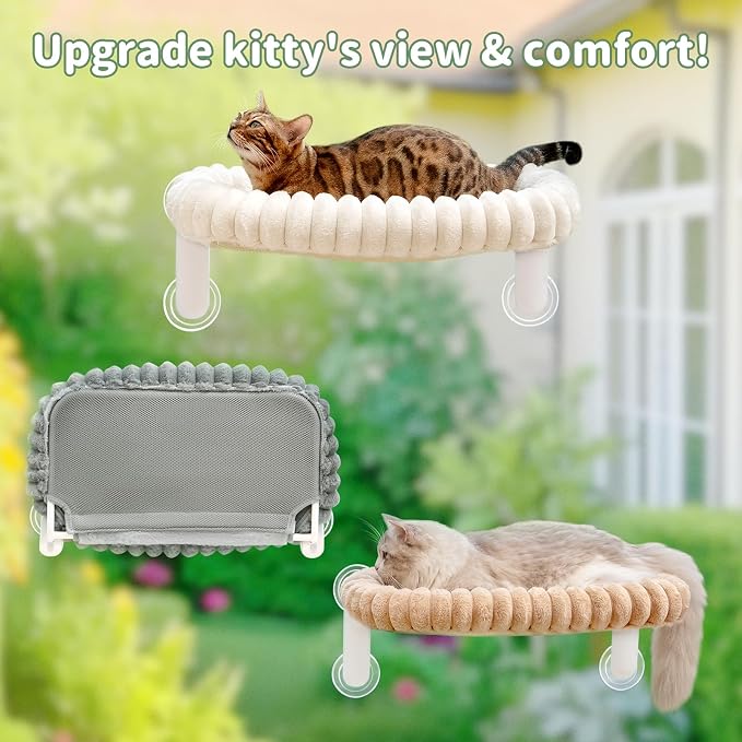 Sunhoo Cat Window Perch Bed Foldable Kitty Windowsill Hammock Shelf Seat Large - Image 7