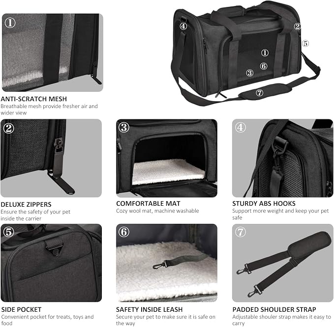 Henkelion Large Soft Sided Cat and Pet Carrier - Image 3