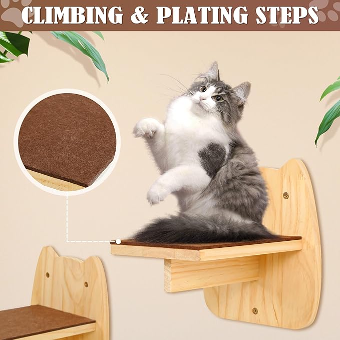 Calmbee Cat Wall Shelves, Cat Wall Furniture 70" Cat Bridge Wall Mount Cat - Image 3