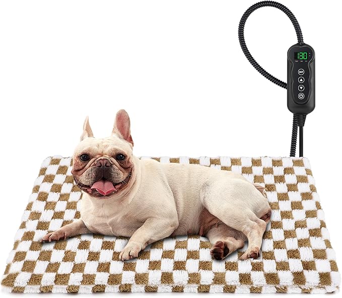 MIXJOY Heated Dog Bed, 11 Adjustable Temperature Dog Heating Pad Indoor by MIXJOY