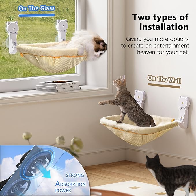 Cat Window Perch Cordless, Foldable & Stable Cat Beds- Breathable Cat Window - Image 3