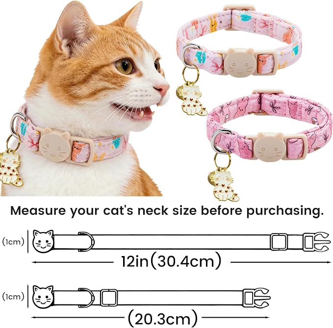 Elegant little tail 2 Pack Cat Collar- Easter Cat Collars Breakaway - Image 2