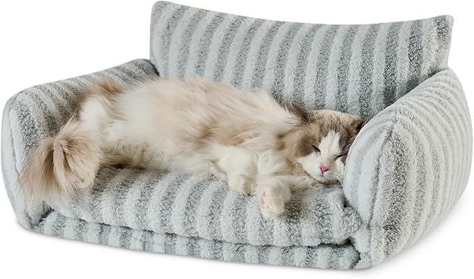 Hollypet Cat Bed Fluffy Plush Mutifuctional Double-Layer Soft Pet Couch by Hollypet