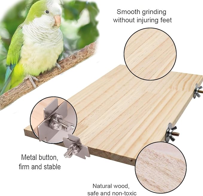Bird Perch Platform Stand, Wood Perch Bird Platform Parrot Stand Playground - Image 8
