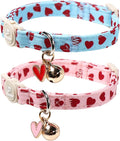 Cat Collar, Sweet Heart Kitten Collars Pink Hearts by UPURARAPUP