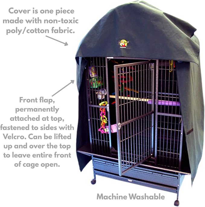 Cozzzy Covers Model 2424 DT Universal Cage Cover 40" L Poly-Cotton Black - Image 4