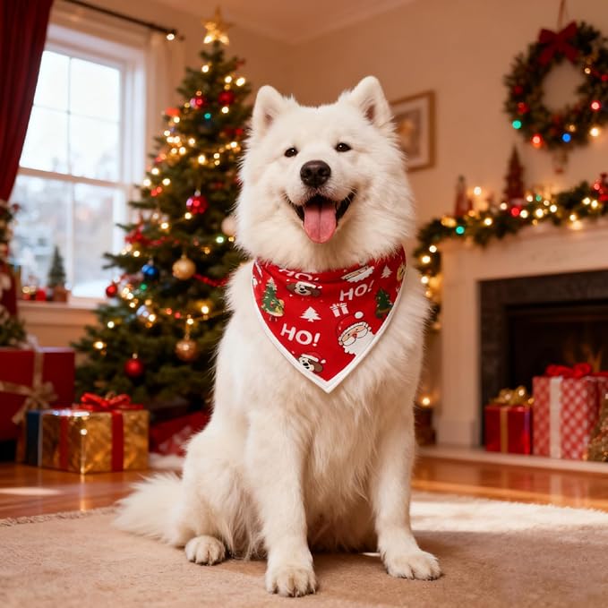 Christmas Dog Bandanas, Reflective Dog Bandana - Image 4