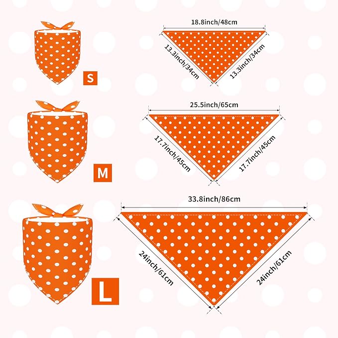 30 Pcs Polka Dot Dog Bandanas for Small Dogs Stitch Dog Bandana Bulk Reversible - Image 2