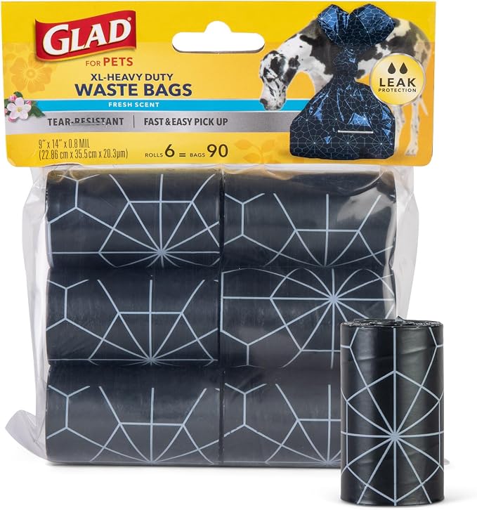 Glad for Pets Extra Large Scented Dog Poop Bags, Heavy Duty Tear-Resistant Pet by GladTrashFoodStorage