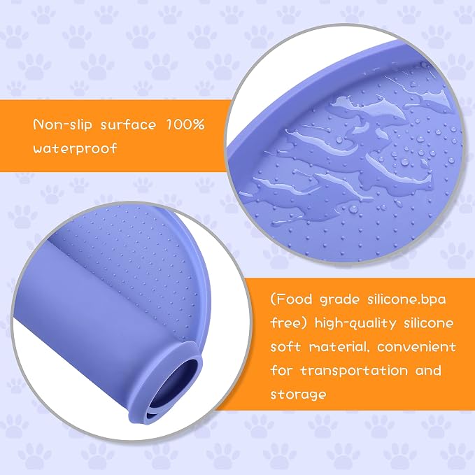 100% Waterproof 0.5" Raised Edge BPA Free Silicone Dog Food Mat, Pet Cat - Image 3