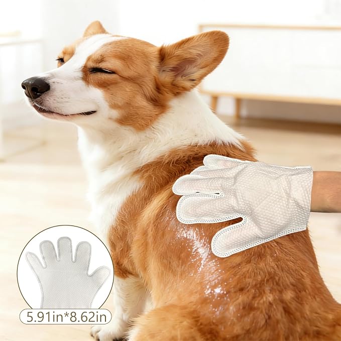 5-Finger Pet Grooming Glove Wipes - Image 5