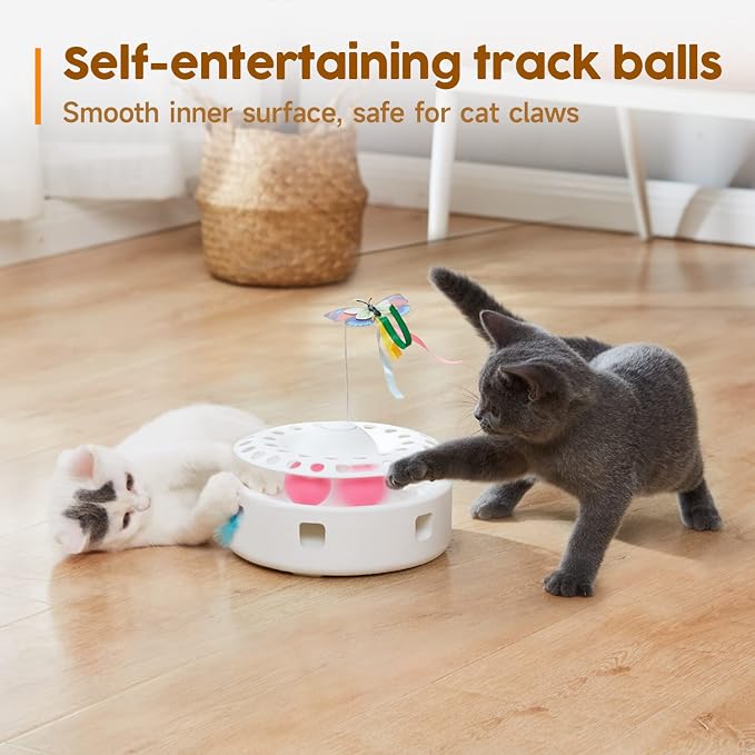 Potaroma Cat Toys 3in1 Automatic Interactive Kitten Toy, Fluttering Butterfly - Image 5