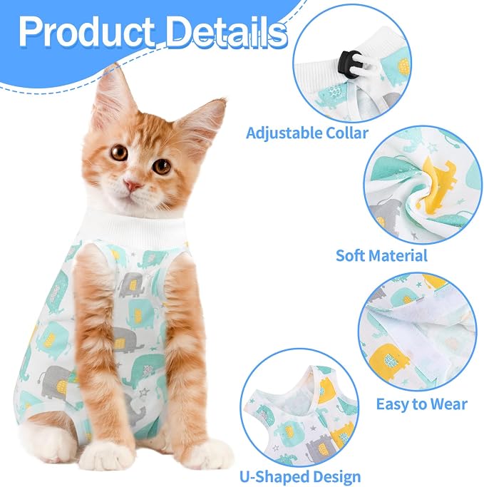 Cat Recovery Suit Female, Breathable Cat Onesie After Surgery Female - Image 2