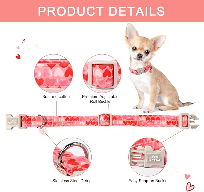 Unique style paws Valentine's Day Dog Collar Plastic Buckle Collar - Image 2