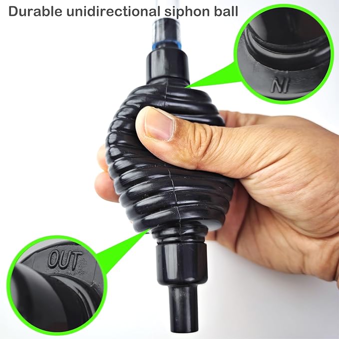 5ft-S Aquarium Siphon Vacuum Cleaner, Hand Siphon Pump Water Changer - Image 4