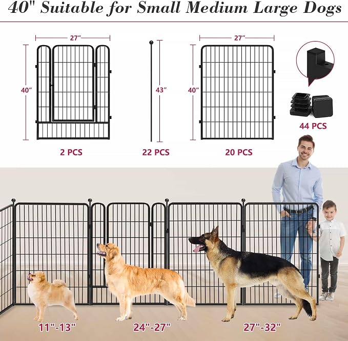 Dog Playpen 40 inch 22 Panels Indoor Outdoor Dog Pen - Image 2