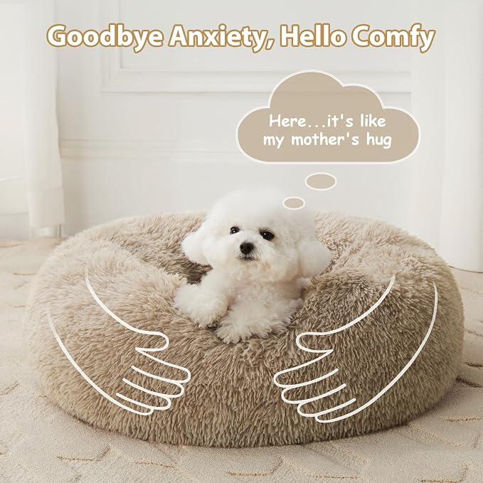 WNPETHOME Calming Dog Bed & Cat Bed, Anti-Anxiety Donut Small Dog Beds - Image 7