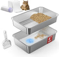 23.6”x15.7”x6” SuzziPaws Stainless Steel Cat Litter Box by Suzzipaws