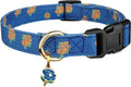 Cotton Handmade Dog Collar Cute and Distinctive Patterns Blue Rose by Fyeqyaou