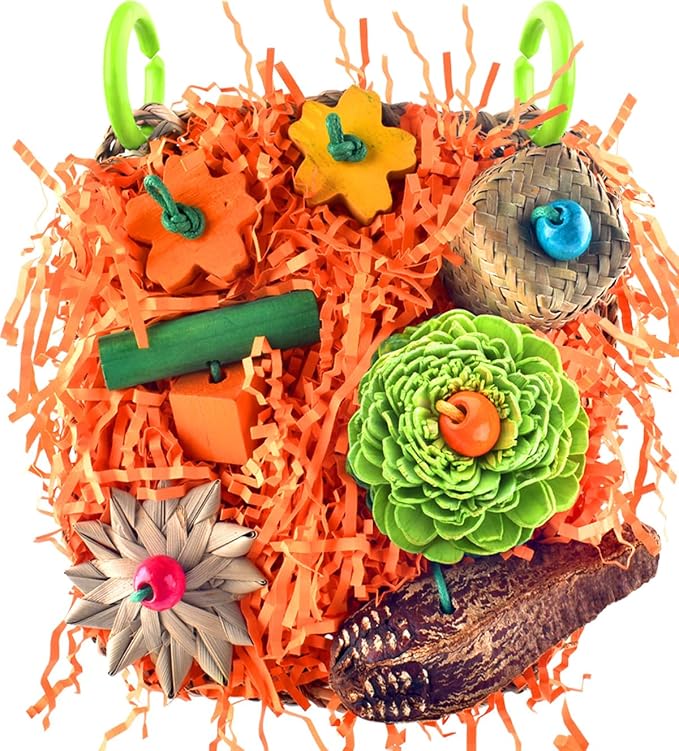 KATUMO Bird Toys, Conure Grass Mat Shredder Toys Parakeet Toys Parrot Foraging by KATUMO