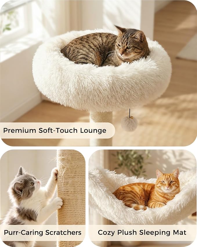 61" Modern Cat Tree Tower for Indoor Cats, Luxury Climbing Tower - Image 3