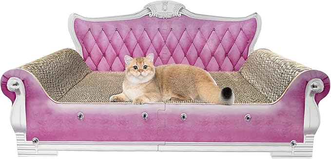 Luxury Cardboard Cat Scratcher Sofa Bed, Couch Shaped Scratching Board by INRLKIT