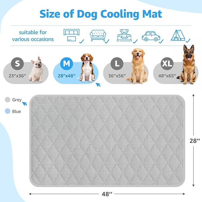 LOOBANI Dog Cooling Mat 28"x48"- Dog Cooling Pad Durable, Cool Blanket Machine - Image 4