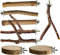 8 Pack Natural Wood Bird Perches, Parrot Perch Stand Bird Cage Accessories by Unknown