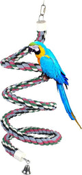 94.4inch Length Colorful Cotton Bendable Rope Perch Swing Bird Chew Toys Amazon by OSWINMART