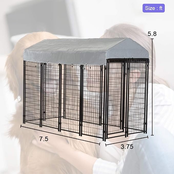 BestPet 8 x 4 x 6 Ft Dog Kennel Outdoor Dog Pen Playpen House Heavy Duty Dog - Image 7