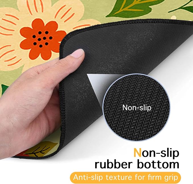 Non Slip Pet Feeding Mat with Floral Design - Image 7