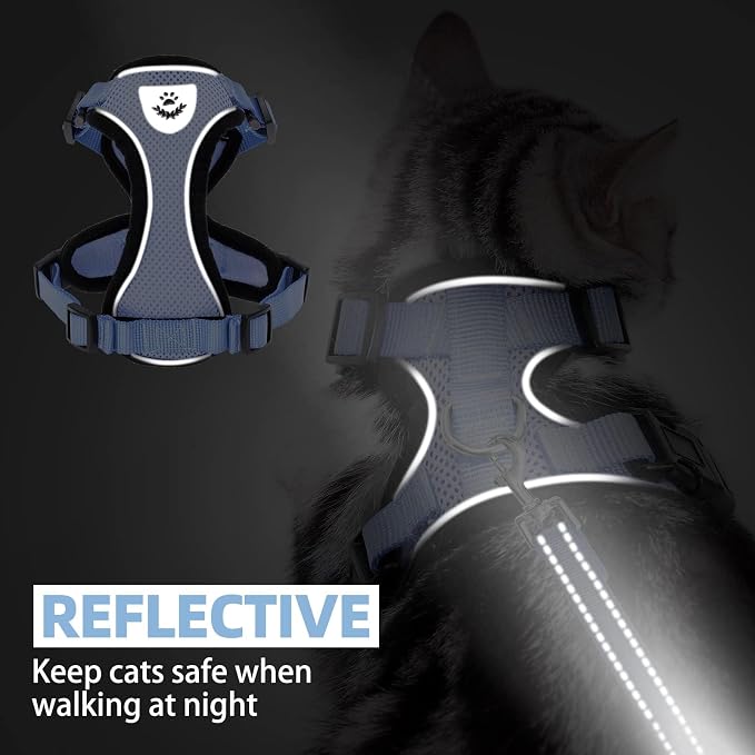 PUPTECK Cat Harness and Leash Set Escape Proof Reflective Cat Walking Harness - Image 6