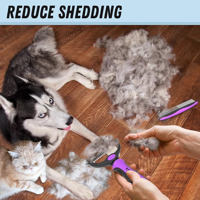 Pet Grooming Brush and Metal Comb Combo - Image 5