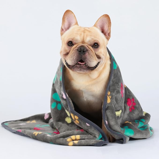 Luciphia 1 Pack 3 Blankets Fluffy Premium Fleece Pet Blanket Flannel Paw - Image 5