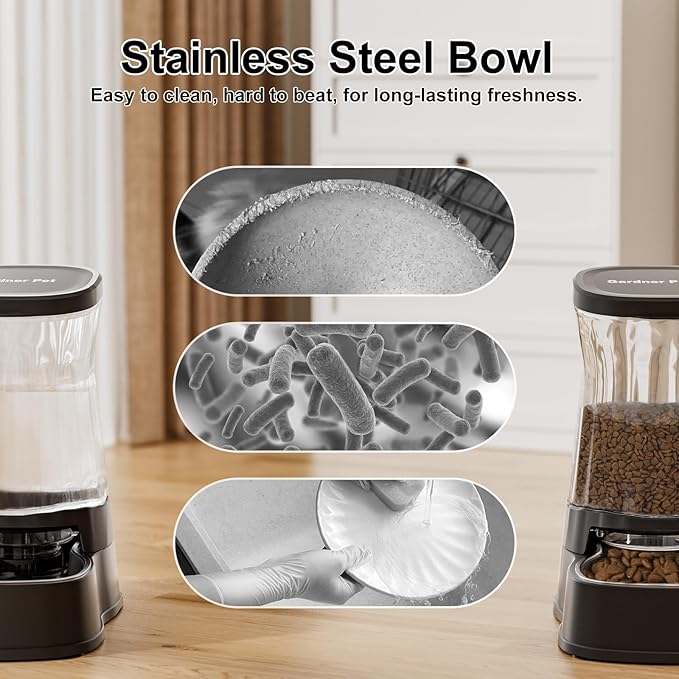 Automatic Pets Gravity Feeder and Water Dispenser Set - Image 4
