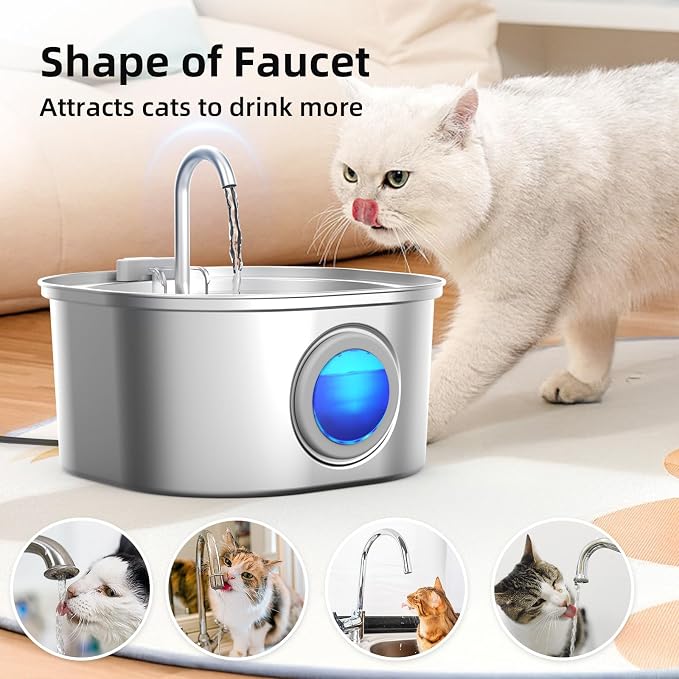Casfuy PWS-155 Multi-Layer Filtration Quiet Stainless Steel Dog & Cat Water - Image 7