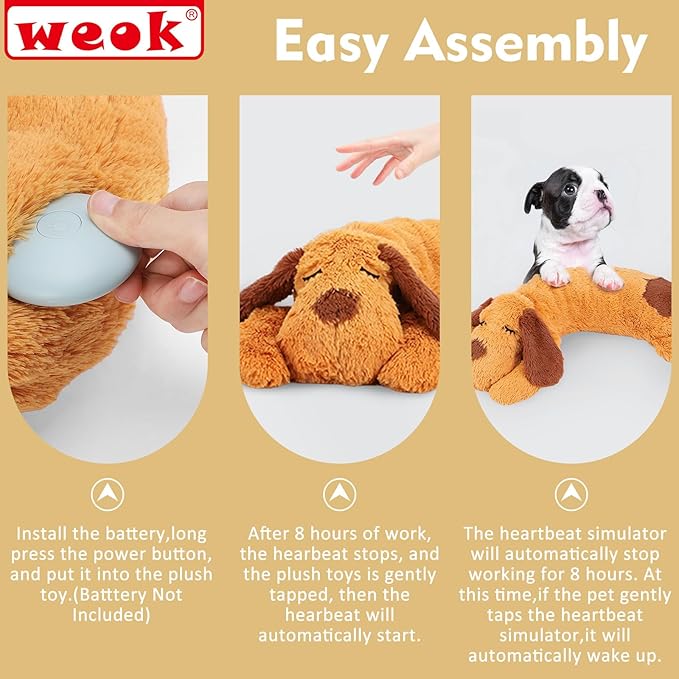 Heartbeat Puppy Toy, Comfort Cuddler Pillow, Dog Anxiety Relief Calming Aid - Image 7
