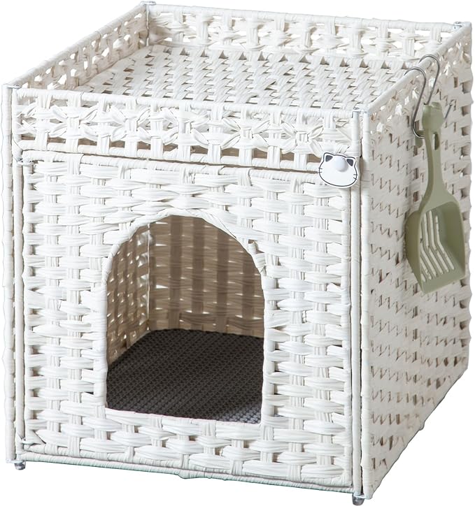 Cat Litter Box Enclosure Furniture, Hidden Litter Box by SETVSON