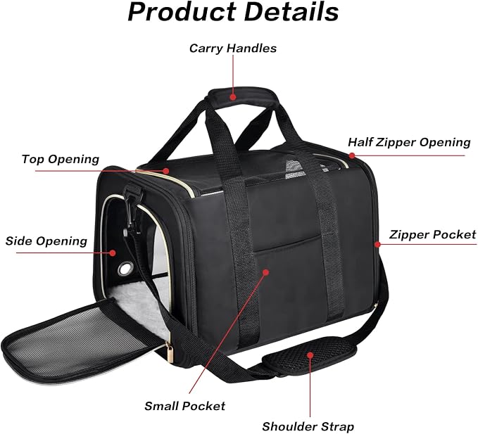 Petmolico Cat Carrier Soft-Sided Pet Bag - Image 4