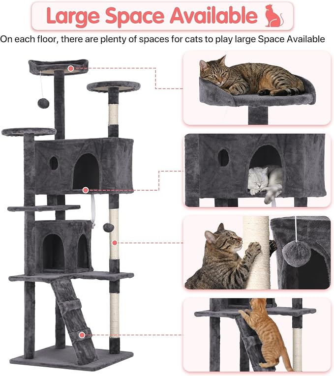 70in Cat Tree Cat Climbing Tower - Image 2