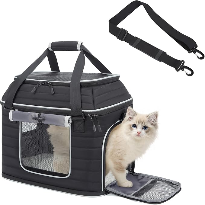 Top-Expandable Pet Carrier: NOBLE DUCK Airline Approved Pet Travel Bag by NOBLE+DUCK