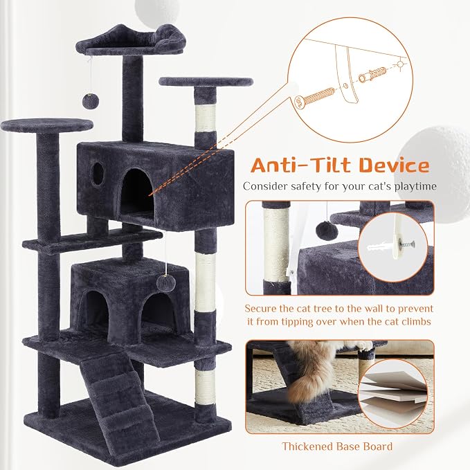 Sweetcrispy 54 Inch Cat Tree Tower, Indoor Cat Condo - Image 3