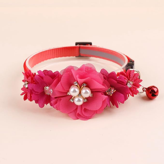2 Pack Cat Collar Pink Floral - Image 4