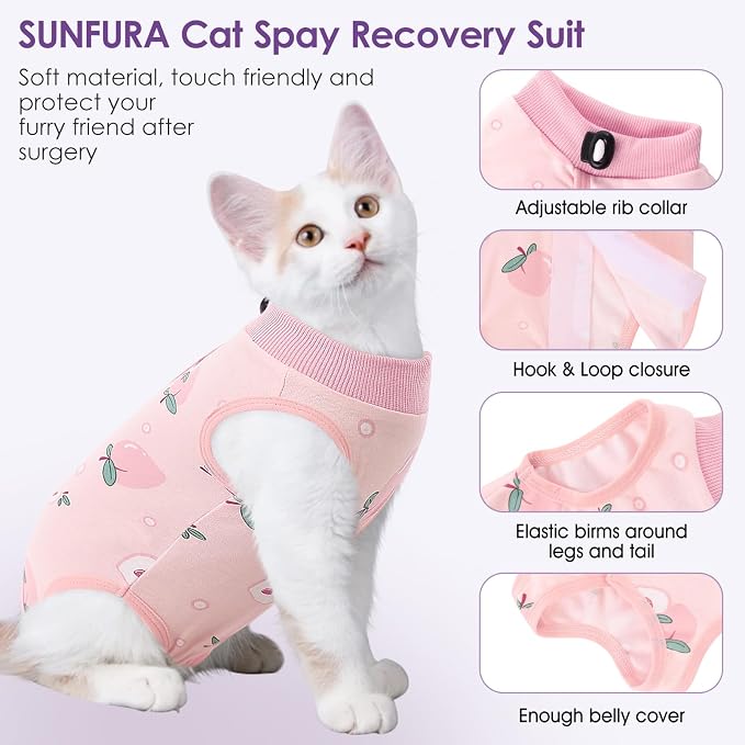 SUNFURA Cat Recovery Suit, Kitten Surgical Full Bodysuit - Image 4
