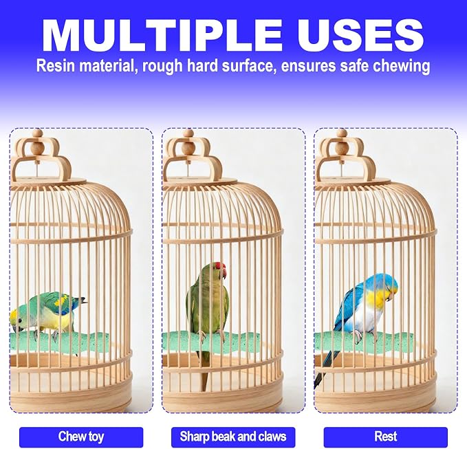 2pcs Bird Beak Grinding Stone, Resin Anti-Slip Beak Grinder Stone Perches Bird - Image 7